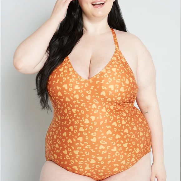 Mustard cheetah one piece swimsuit - Picture 3 of 3